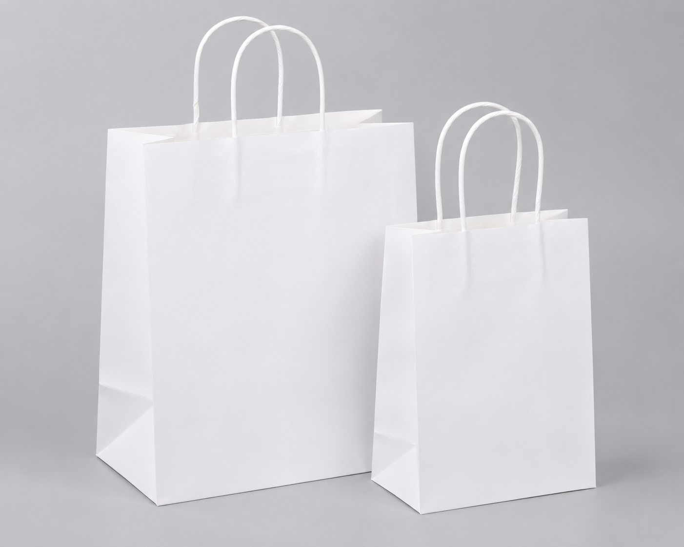 Custom White Paper Bags with Handle Manufacturer in India