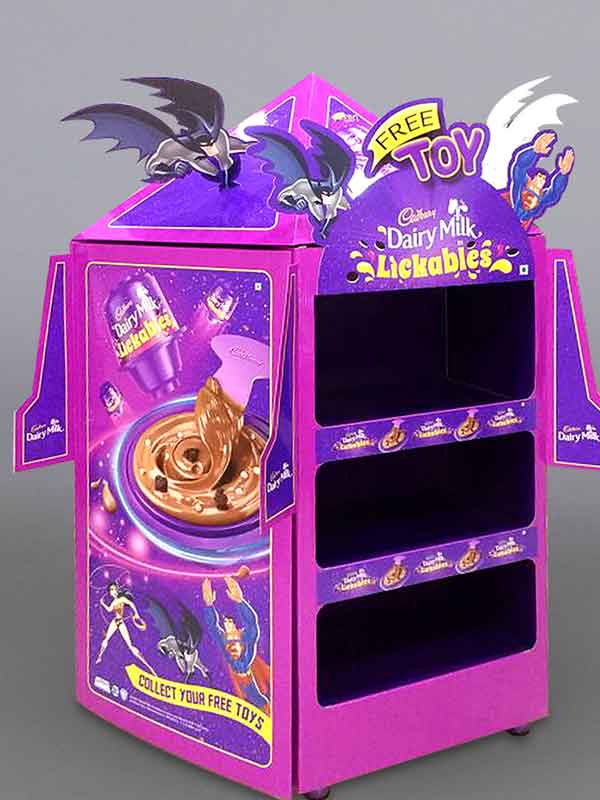 Custom palette display for supermarkets and retail stores manufactured in India with premium printed branding.